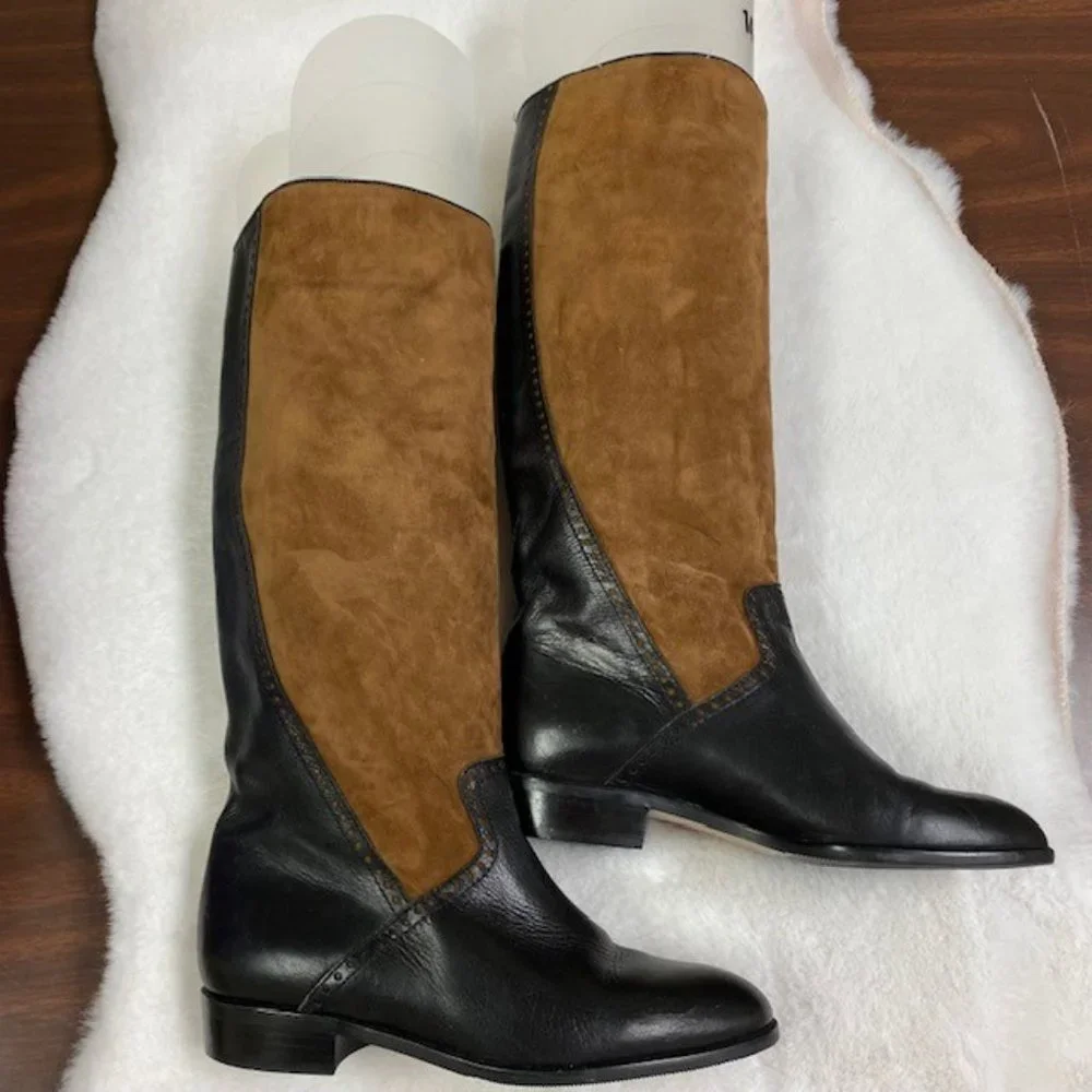 Lord & Taylor Leather and‎ Suede Tall Boots - Made In Italy - size 6